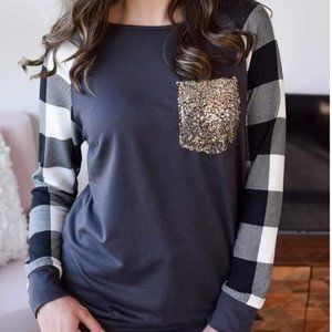Buffalito Sequin Pocket Top